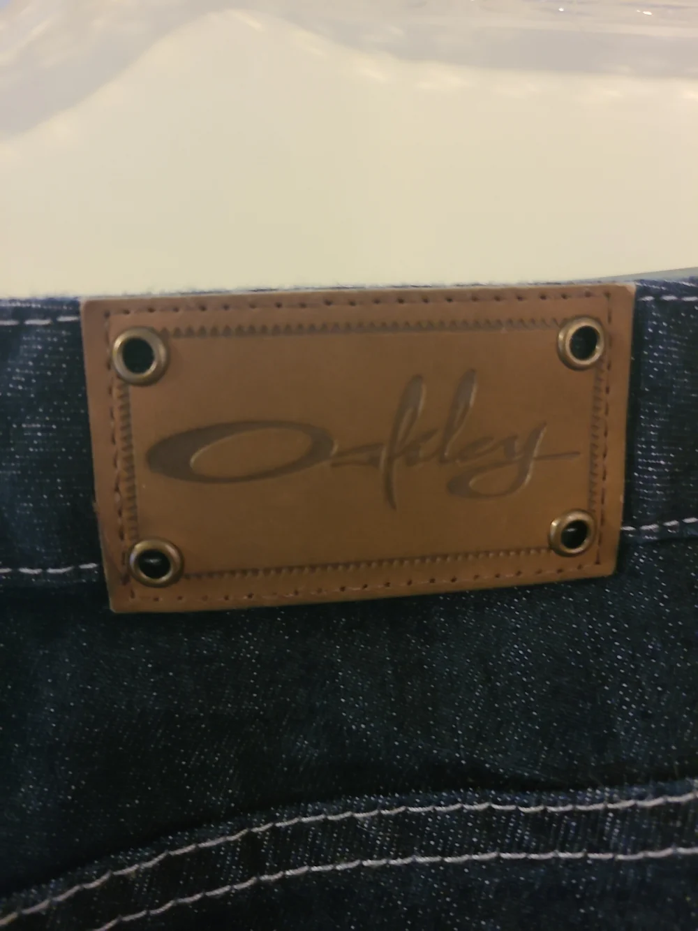 Vintage Oakley Industrial Skull Jeans Women's Size 8 Straight Leg Dark Wash EUC